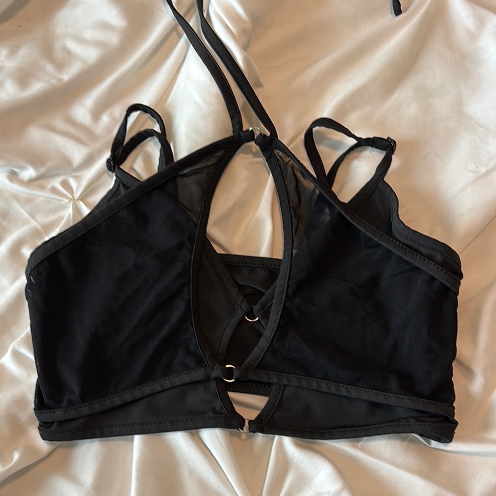 SHEIN Black Adjustable Strap Bra